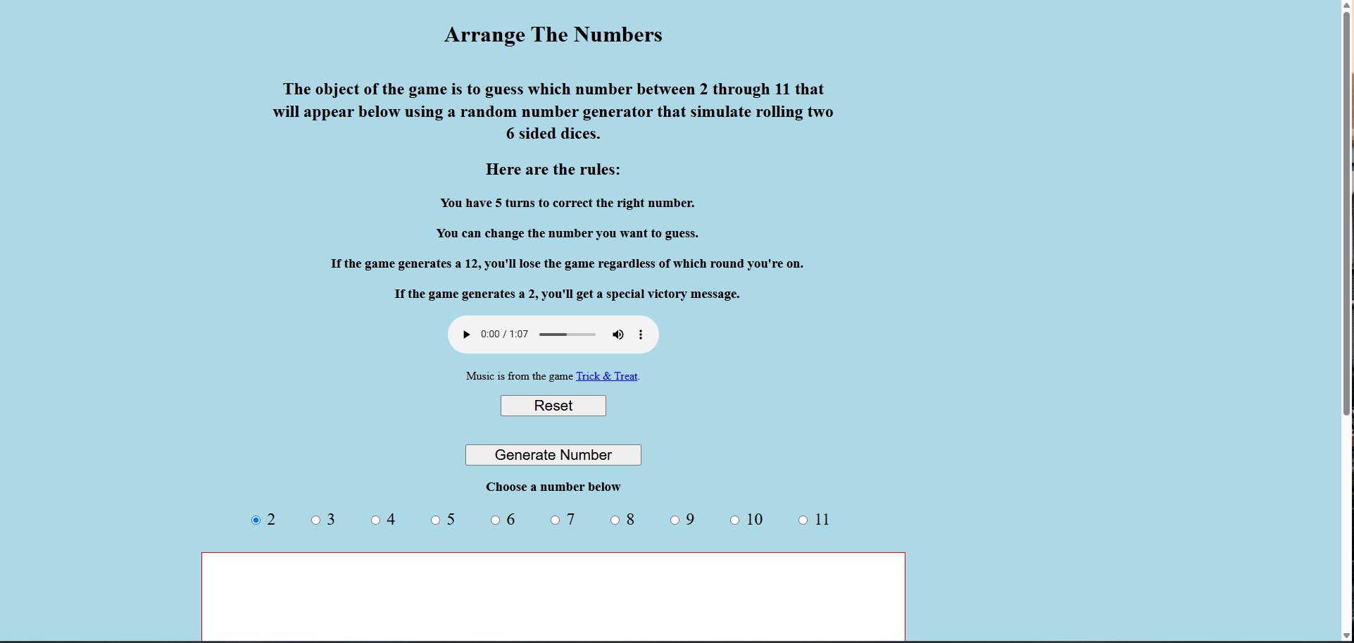 Arrange the Numbers' website